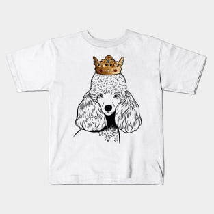 Miniature Poodle Dog King Queen Wearing Crown Kids T-Shirt